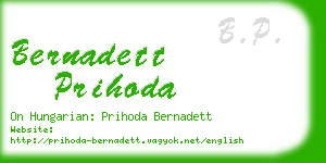 bernadett prihoda business card